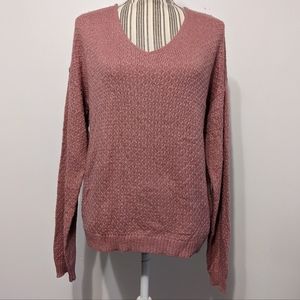 Knox Rose V-neck sweater in Deep Mauve